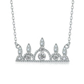 S925 Silver Princess Crown Zircon Necklace