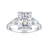 S925 Silver Flame-Cut Heart Ring - 8x11mm CZ