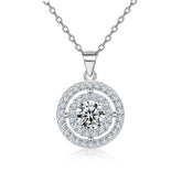 S925 Silver Round Dial Pendant Necklace