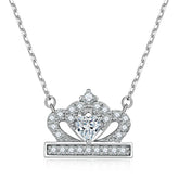 S925 Silver Crown Heart Zircon Necklace