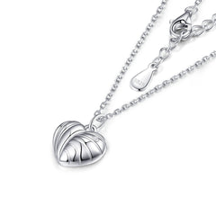 S925 Silver Clover Heart Pendant Necklace