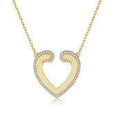 S925 Silver Gold Heart Pendant Necklace