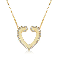 S925 Silver Gold Heart Pendant Necklace