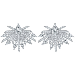 925 Silver Necklace Earrings Open Ring Set