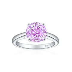 925 Silver 2ct Round Flame Ice Ring