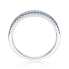 925 Silver Two-Tone Pavé Stack Ring