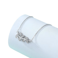 S925 Silver Tulip Wheat Chain Necklace