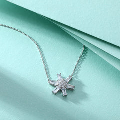 S925 Silver Star Crystal Pendant Necklace