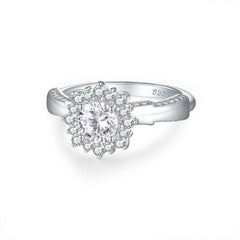 925 Silver Sunflower Statement Ring