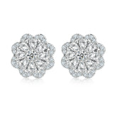 2025 S925 Silver Floral Stud Earrings