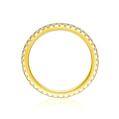 Stackable Ring - Cartier-Style Pavé Band with Cubic Zirconia