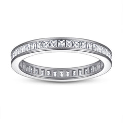 925 Silver T-Bar Ring - Full Circle CZ Band