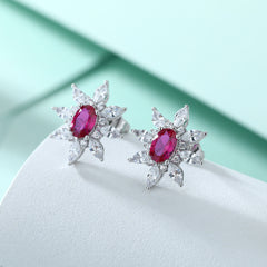 925 Silver Sunflower Star Studs