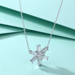 S925 Silver Star Crystal Pendant Necklace
