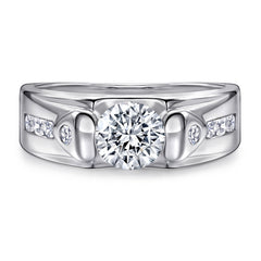 S925 Men's Heart Ring - Trendy Silver Jewelry