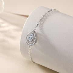 S925 Teardrop CZ Bracelet - Natural Stone Jewelry