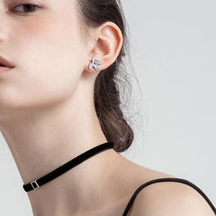 925 Silver Leaf Zirconia Earrings