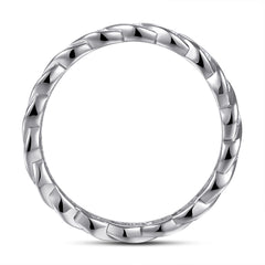 925 Silver Wave Design Pavé Ring