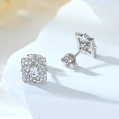 S925 Square CZ Stud Earrings