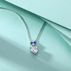 S925 Silver Blue Zircon Heart Necklace