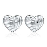 S925 Twisted Heart Earrings - Luxe Silver Jewelry