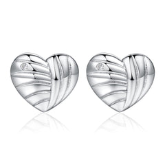 S925 Twisted Heart Earrings - Luxe Silver Jewelry