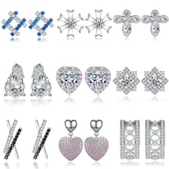 925 Silver Four Symbol Studs