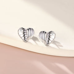 S925 Twisted Heart Earrings - Luxe Silver Jewelry
