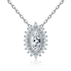 S925 Silver Sunflower Zircon Necklace