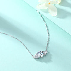 S925 Silver Diamond-Cut Zircon Pendant Necklace
