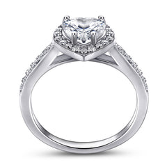 Dainty CZ Heart Ring - S925 Sterling Silver