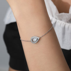 S925 Teardrop CZ Bracelet - Natural Stone Jewelry