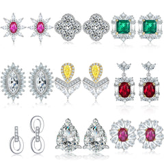 925 Silver Four Symbol Studs