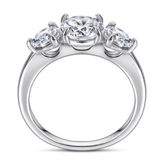 925 Silver Heart Halo Ring