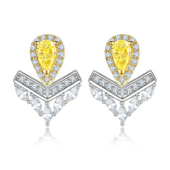 925 Silver Gemstone Ring V Topaz Earrings Zircon Necklace