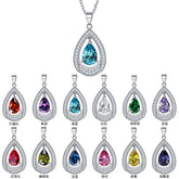 S925 Silver Aquamarine Drop Necklace