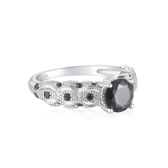 925 Silver Nano Black CZ Statement Ring
