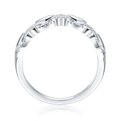 925 Silver Open Heart Accent Ring