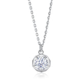 S925 1ct Zircon Silver Pendant Necklace