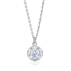 S925 1ct Zircon Silver Pendant Necklace