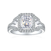 925 Silver 1.5ct Flame Ice Square Ring