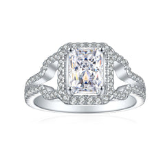 925 Silver 1.5ct Flame Ice Square Ring