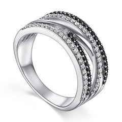 925 Silver 5-Row Cubic Zirconia Ring