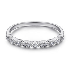 S925 Silver Half Eternity CZ Band Ring