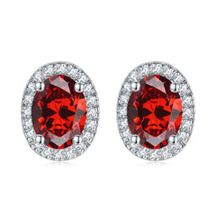 S925 Silver Birthstone Zircon Stud Earrings
