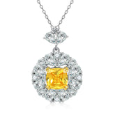 S925 Silver Yellow Zircon Flower Necklace