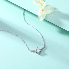 S925 Silver Triangular Zircon Deer Pendant Necklace
