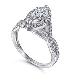925 Silver Marquise Cut 1ct Solitaire Ring