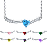 S925 Silver Aquamarine Heart Necklace