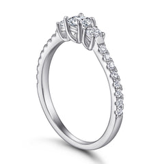 Sterling Silver CZ Eternity Band - 4-Prong Design